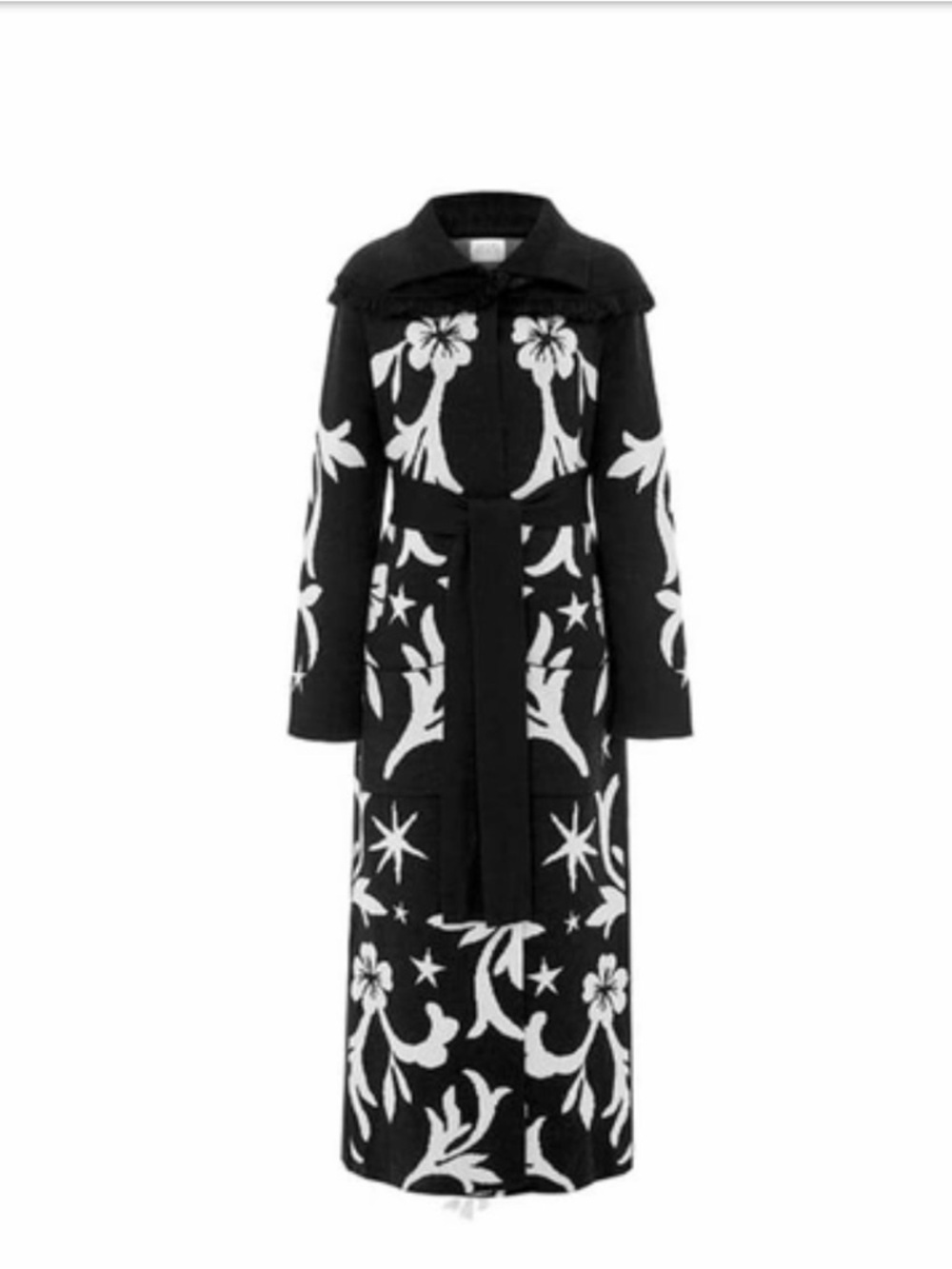 Hayley Menzies along Belle Star Cardigan Duster Long Black & Cream